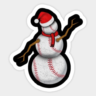 'Baseball Balls Santa Snowman' Hilarous Santa Gift Sticker